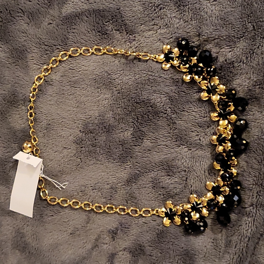 Kate spade black and gold statement necklace